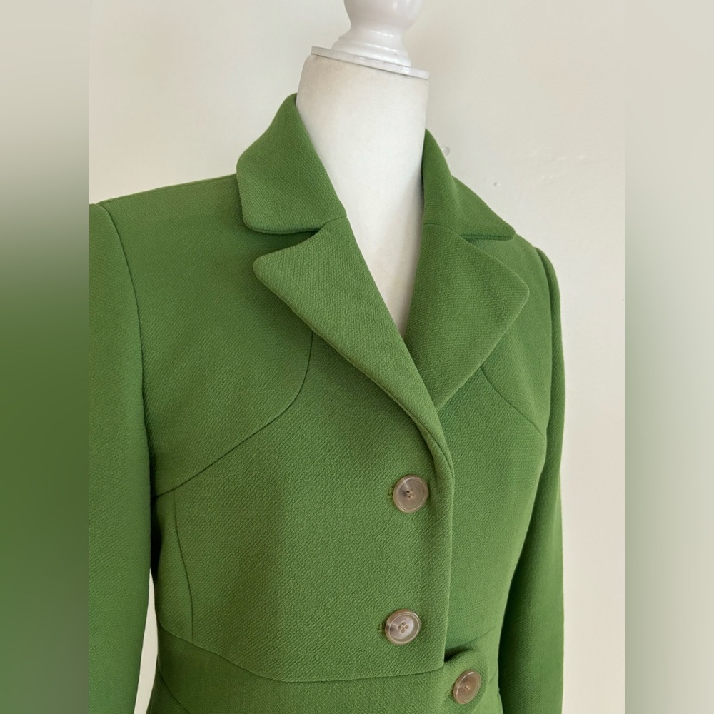 J Crew Kelly Green Day Coat Dressy Wool Blend Fitted Small - Picture 10 of 15